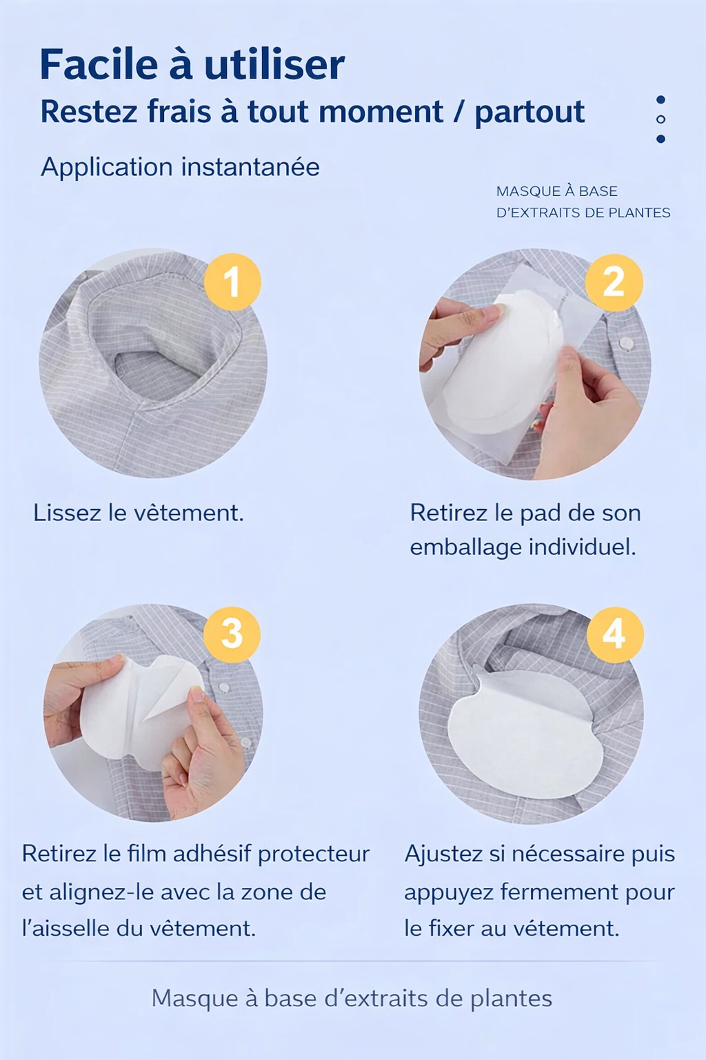 Coussinets Anti-Transpiration Invisibles – 40 pièces